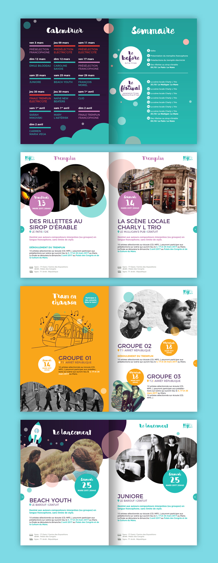 Mise en page, Le Mans Pop festival, le mans cité chanson, graphisme le mans pop festival